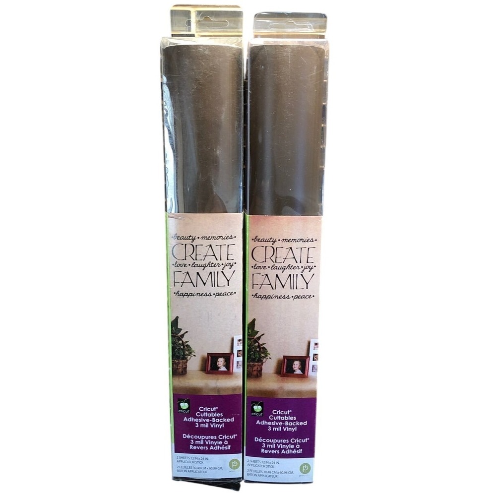 Cricut Vinyl 12x24 Inch Adhesive Backed 3 Mil Permanent Dark Brown 2‎ Sheets